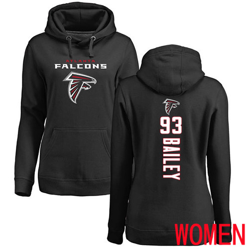 Atlanta Falcons Ash Women Allen Bailey Backer NFL Football 93 Pullover Hoodie Sweatshirts